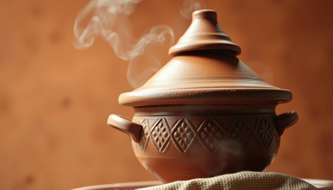 Traditional Clay Tagine Pot for Slow Cooking