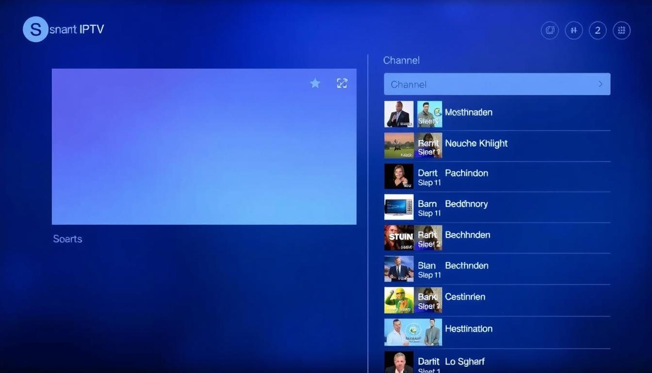 Smart IPTV installatie en activering: Complete Gids Smart IPTV gebruikersinterface met EPG en kanalenlijst