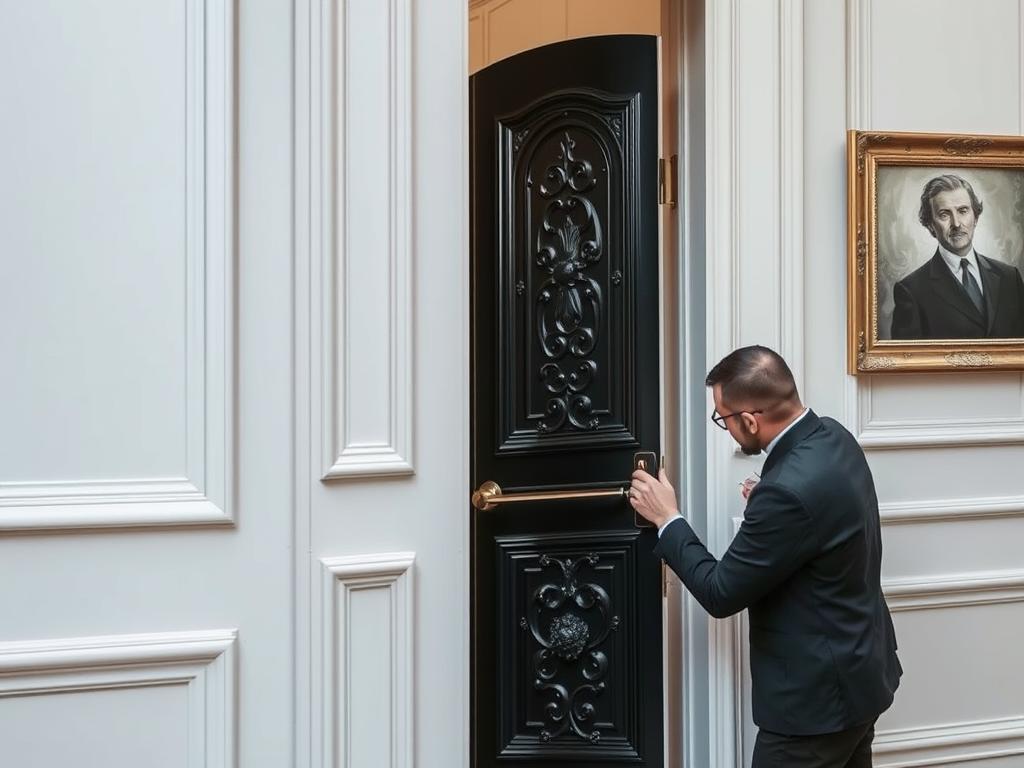 Armored door installation in Paris 8th arrondissement luxury apartment
