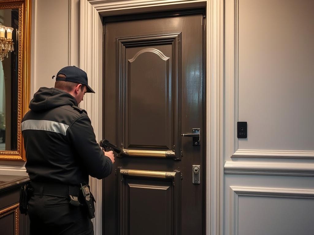 Armored door installation in Paris 7th arrondissement apartment