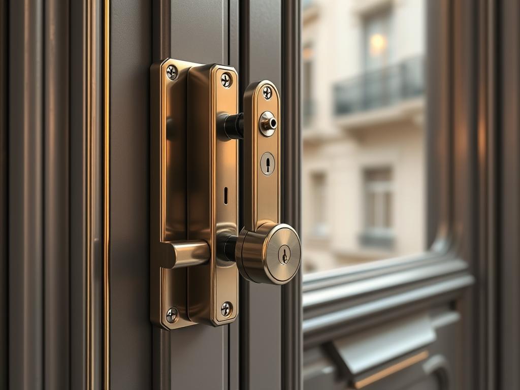 High-security door system in luxury Paris 8th apartment building