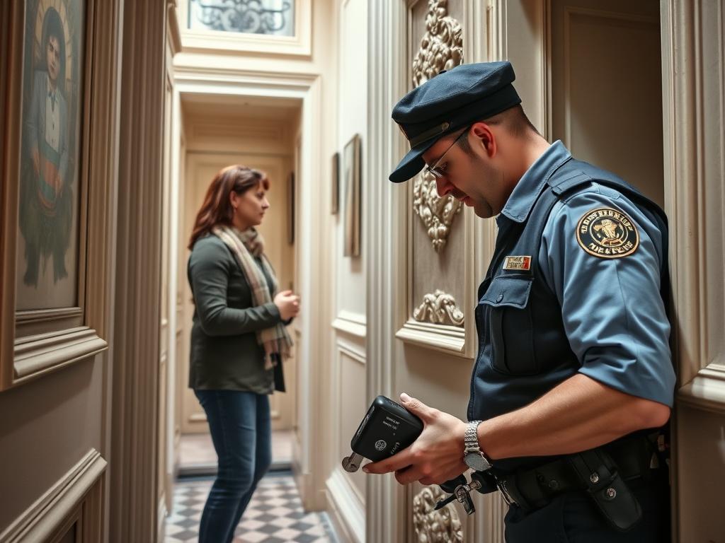 English-speaking locksmith opening a door in Paris 11th arrondissement for a tourist