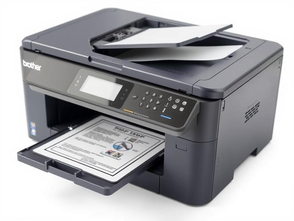 Brother HL-L3280cdw color laser printer with its front panel open showing toner cartridges