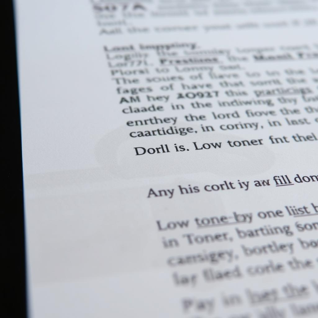 Faded prints indicating low HP 507A toner levels