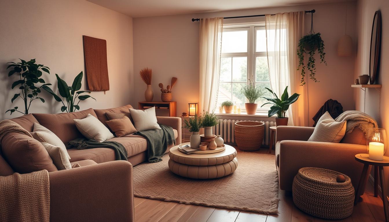 gemütliche Texturen im Wohnzimmer