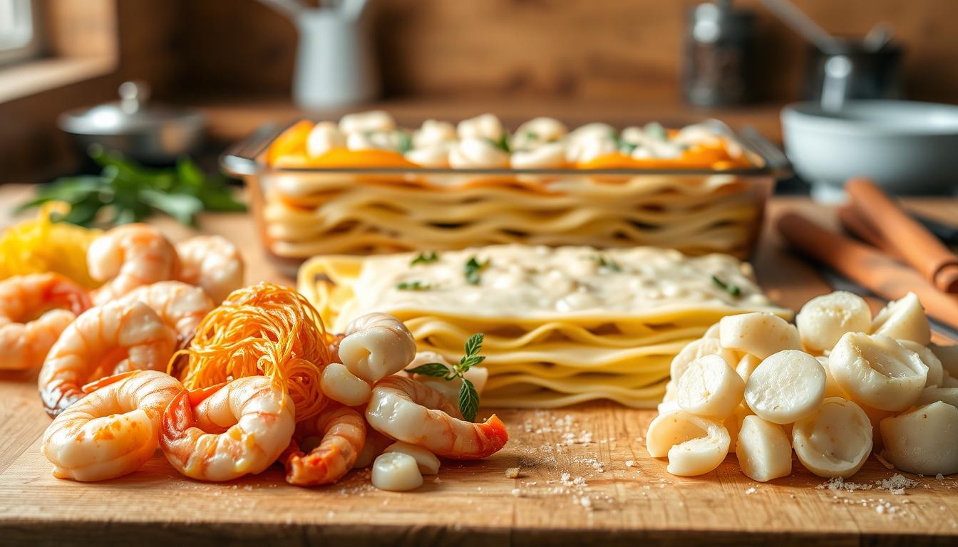 Seafood Lasagna Preparation