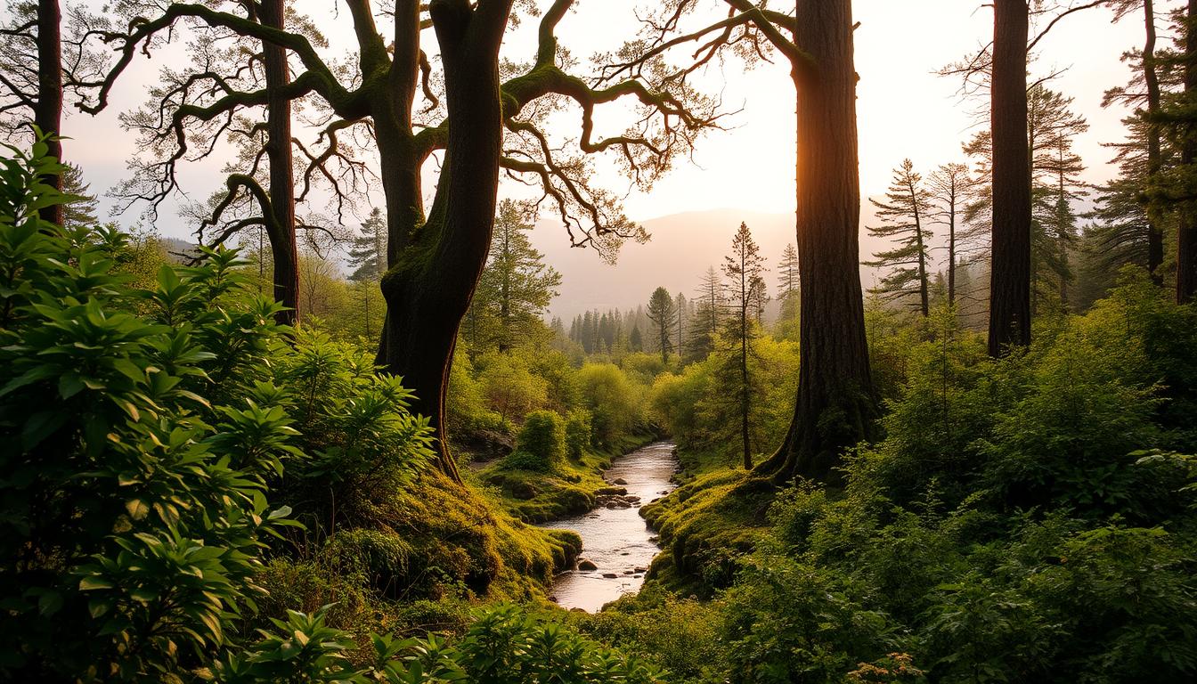 Forest Print: Calming Digital Decor for Serene Spaces 3 forest scene illustrations
