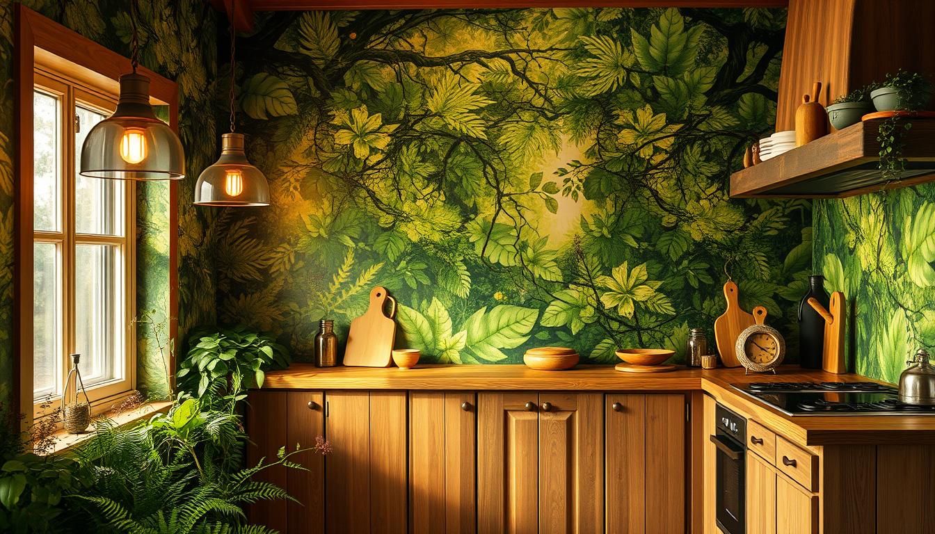 Forest Print: Calming Digital Decor for Serene Spaces 6 forest print kitchen decor