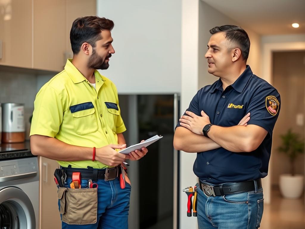 Certified technician with tools repairing dishwasher in Sharjah home