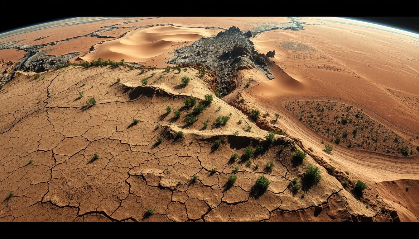 دراسات تشير إلى تدهور في الأراضي الزراعية في مناطق عدة في مصر. الصورة التالية توضح توزيع التدهور