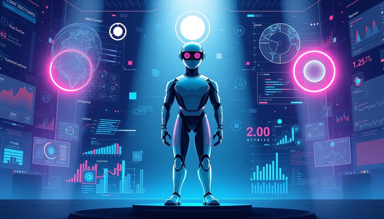 A sleek, modern illustration of Jasper AI, a cutting-edge artificial intelligence assistant designed to revolutionize digital marketing. Depicted in a minimalist, high-tech style, Jasper stands tall, surrounded by a symphony of data visualizations, digital interfaces, and emerging technologies that symbolize its transformative power. The scene is bathed in cool, vibrant hues, creating a sense of futuristic elegance and innovation. Jasper's intelligent gaze and confident posture convey its ability to effortlessly navigate the complex landscape of digital marketing, empowering users to create captivating content with ease.