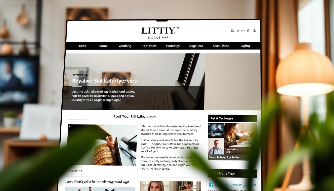 A professional-looking Blogger blog with a clean, modern design. The header features a sleek, minimalist title and a visually appealing hero image that sets the tone. The layout is well-organized, with clearly defined sections and intuitive navigation. The content is presented in a visually engaging manner, with high-quality images, informative graphs, and tasteful use of typography. The overall aesthetic is sophisticated and polished, reflecting the high-quality content within. The lighting is soft and natural, creating a warm and inviting atmosphere. The camera angle is slightly angled, providing a dynamic perspective that draws the viewer in. The depth of field is shallow, keeping the focus on the key elements of the blog design.