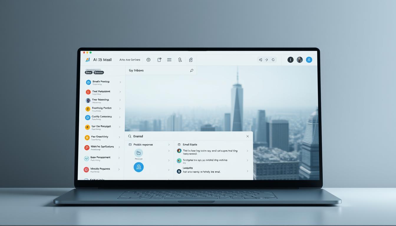 A sleek, minimalist desktop interface showcasing an advanced AI-powered email management system. The foreground features a clean, user-friendly dashboard with intuitive controls and visualizations, conveying an efficient, high-tech aesthetic. The middle ground depicts various email-related tasks being automated and optimized by the AI, such as inbox organization, priority sorting, and personalized responses. The background showcases a serene, futuristic cityscape, hinting at the time-saving and productivity-enhancing capabilities of this Superhuman AI email assistant. Soft, directional lighting and a muted color palette create a sense of sophistication and technological prowess.