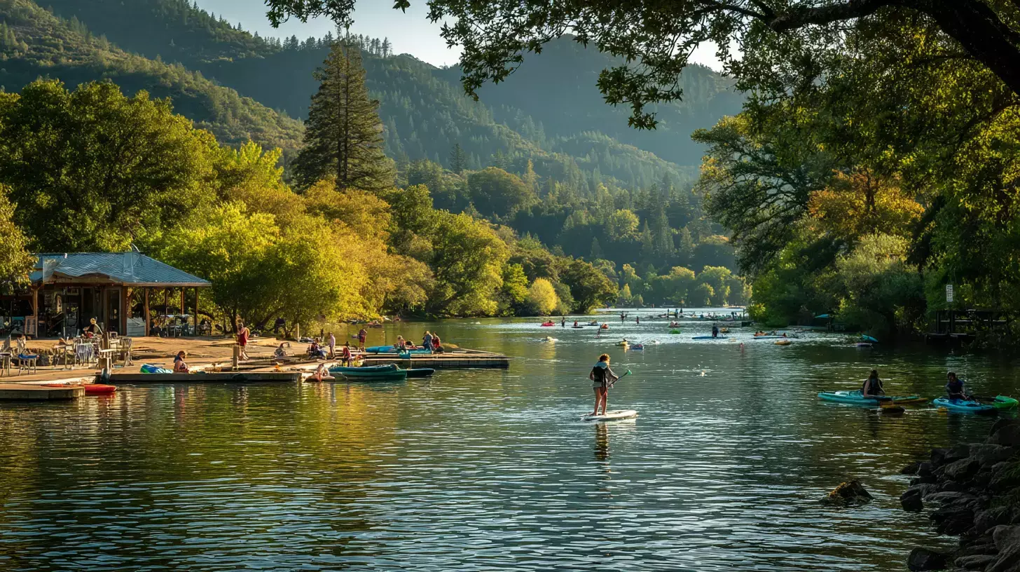 Camping See schwimmen