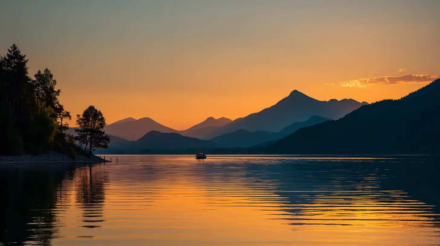 Sonnenuntergang am Walchensee Bayern