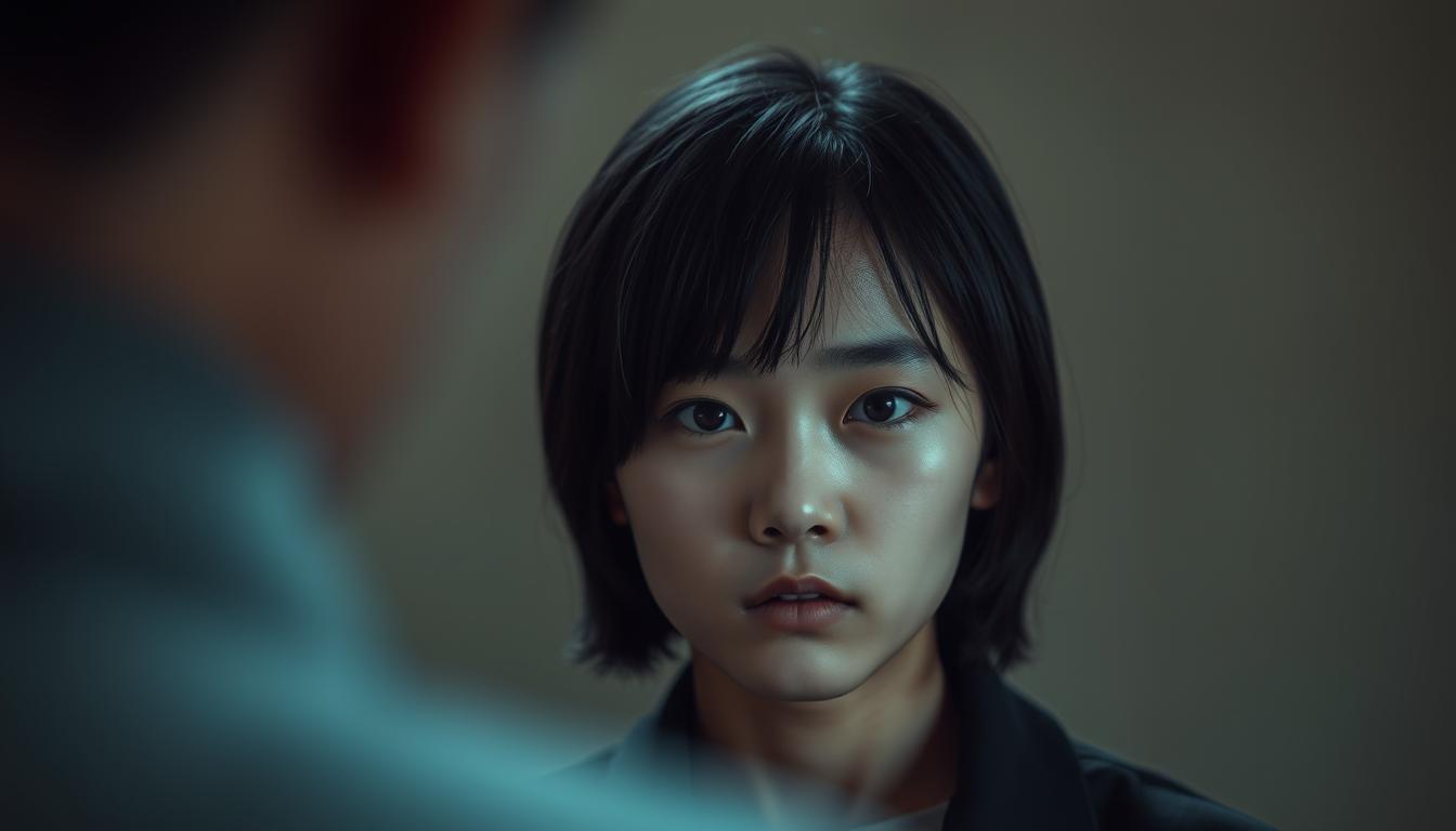 A tranquil yet captivating scene unfolds, depicting the intricate psychology and behaviors of an "sな" individual. In the foreground, a young Japanese-looking person, their expressive face framed by dark locks, gazes intently at the viewer with a subtle yet alluring intensity. The middle ground showcases their demeanor, a perfect balance of confidence and vulnerability, hinting at the complex inner workings of their mind. The background is rendered in muted tones, creating a sense of contemplative isolation, allowing the subject's nuanced emotional state to take center stage. Soft, diffused lighting casts a warm, intimate glow, conveying the complex appeal of this enigmatic character. The overall atmosphere is one of allure, mystery, and a captivating exploration of the unique psyche of an "sな" individual.