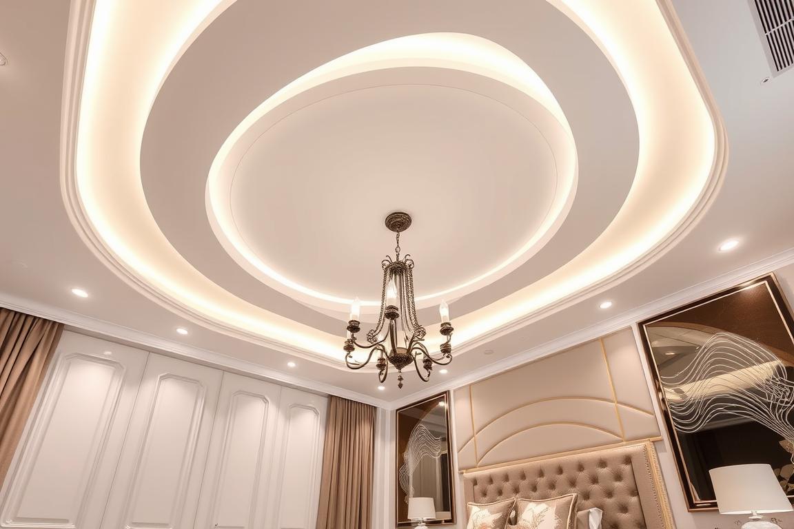 تصميم سقف جبس بورد الكويت لغرفة نوم
