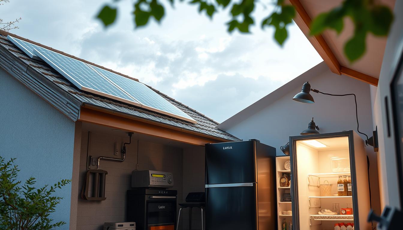 Fertiges Solar-Notstromsystem im Einsatz mit angeschlossenen Geräten