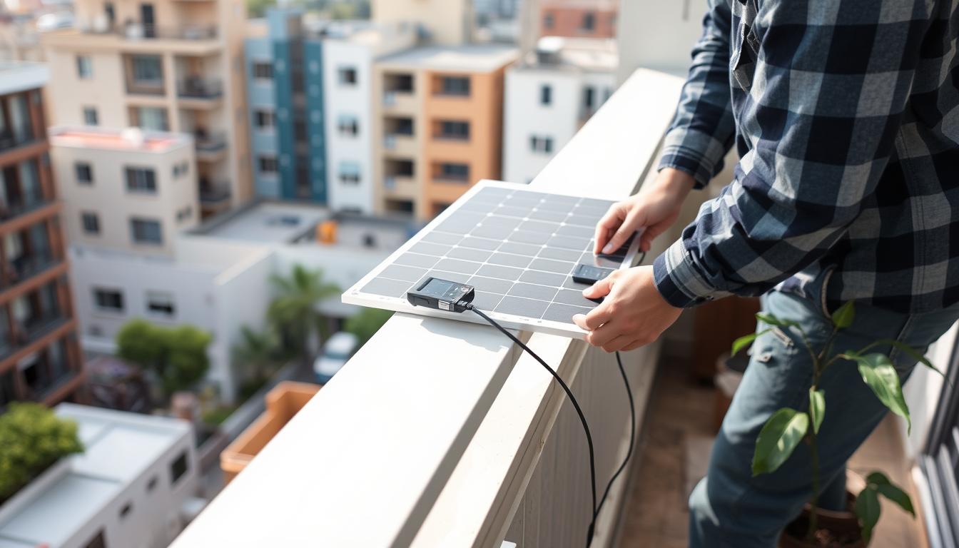 Installation eines Balkonkraftwerks 2025 an einem Balkongeländer