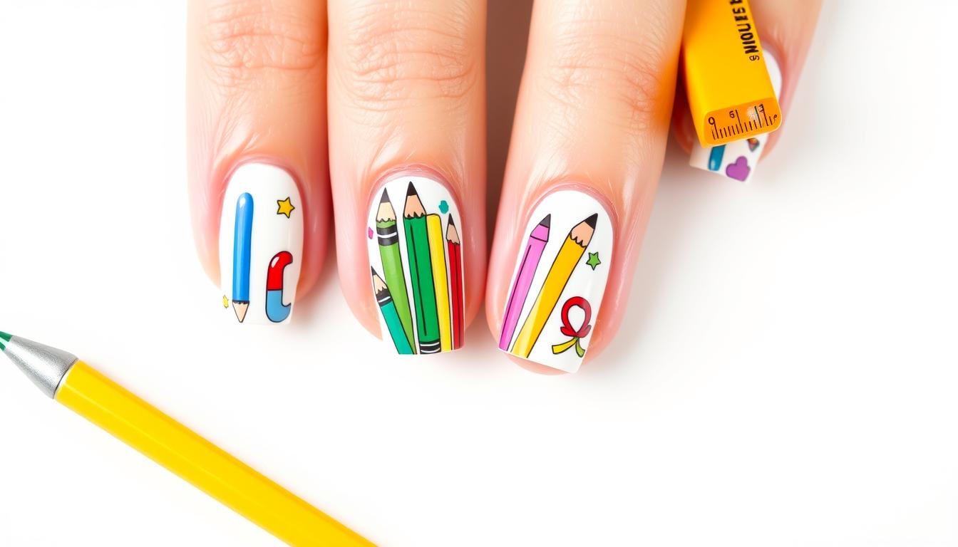 back to school nail art