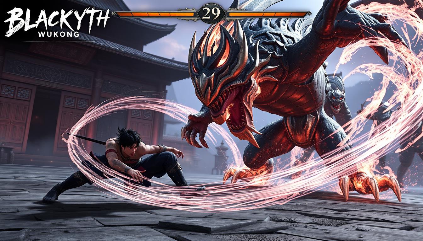 Screenshot from Black Myth: Wukong showing detailed combat