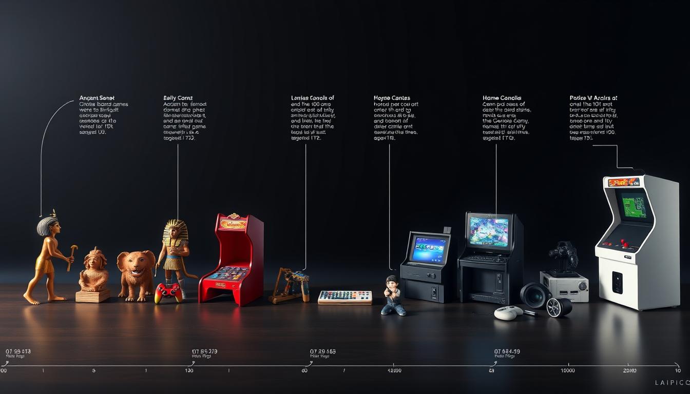 Evolution of games from ancient board games to modern video games