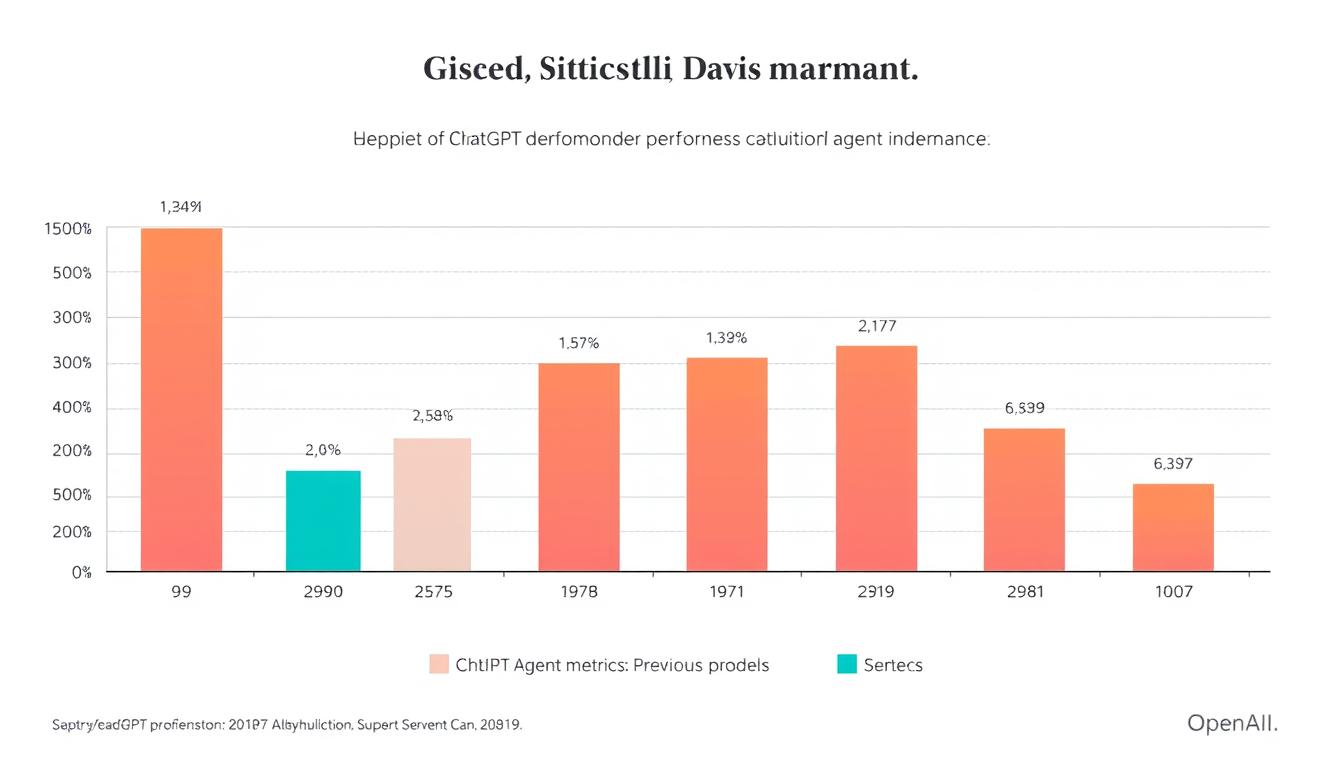 Graph showing ChatGPT Agent's performance improvements across various benchmarks