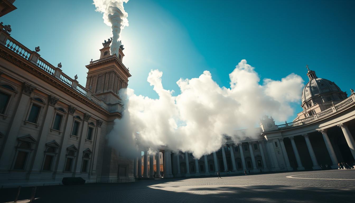 The Vatican installs chimney to signal the selection of the next pope
