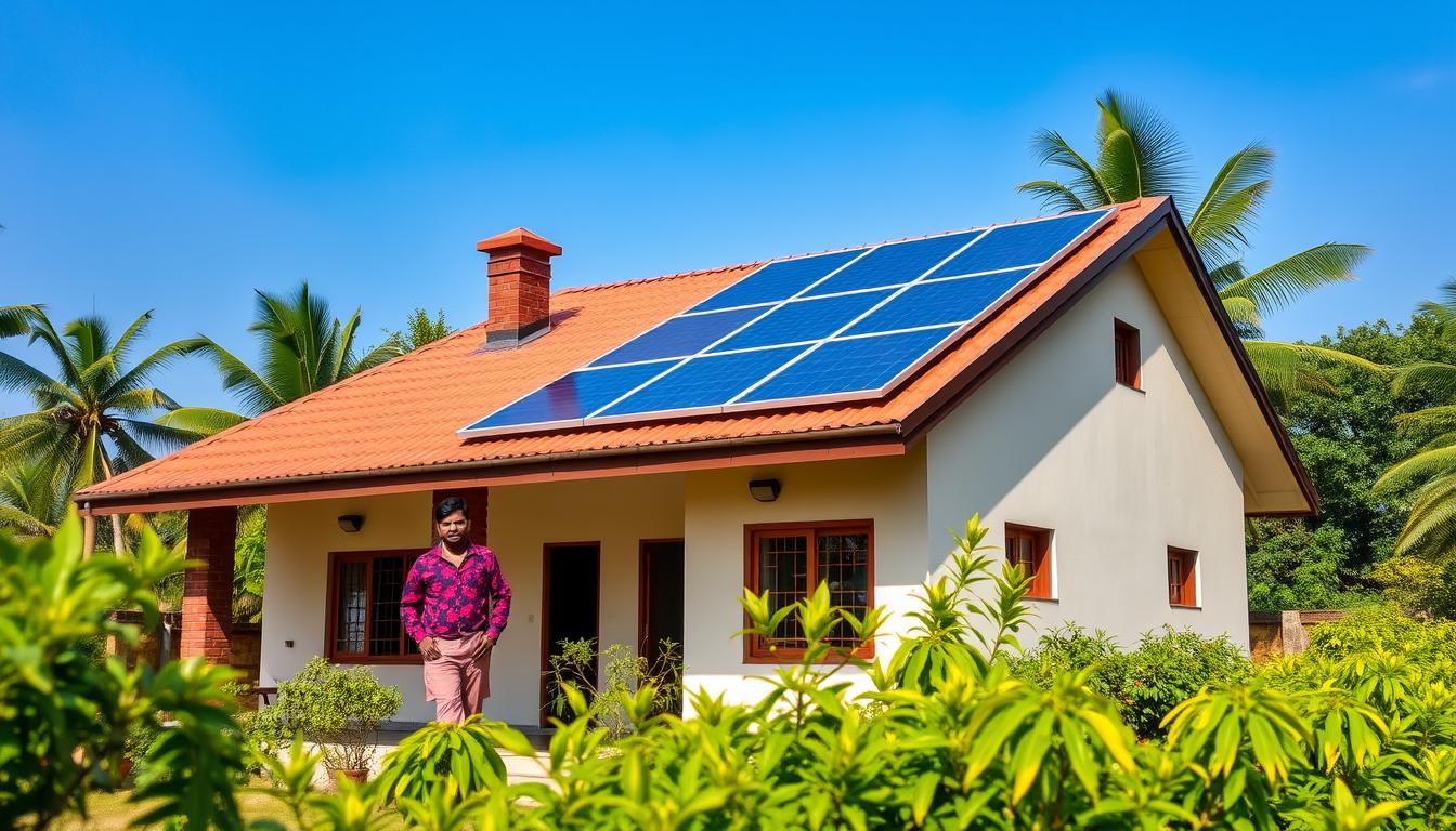 Image of a Nandurbar home with solar panels installed on the rooftop