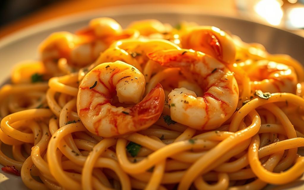 pasta scampi chili vitlök grädde