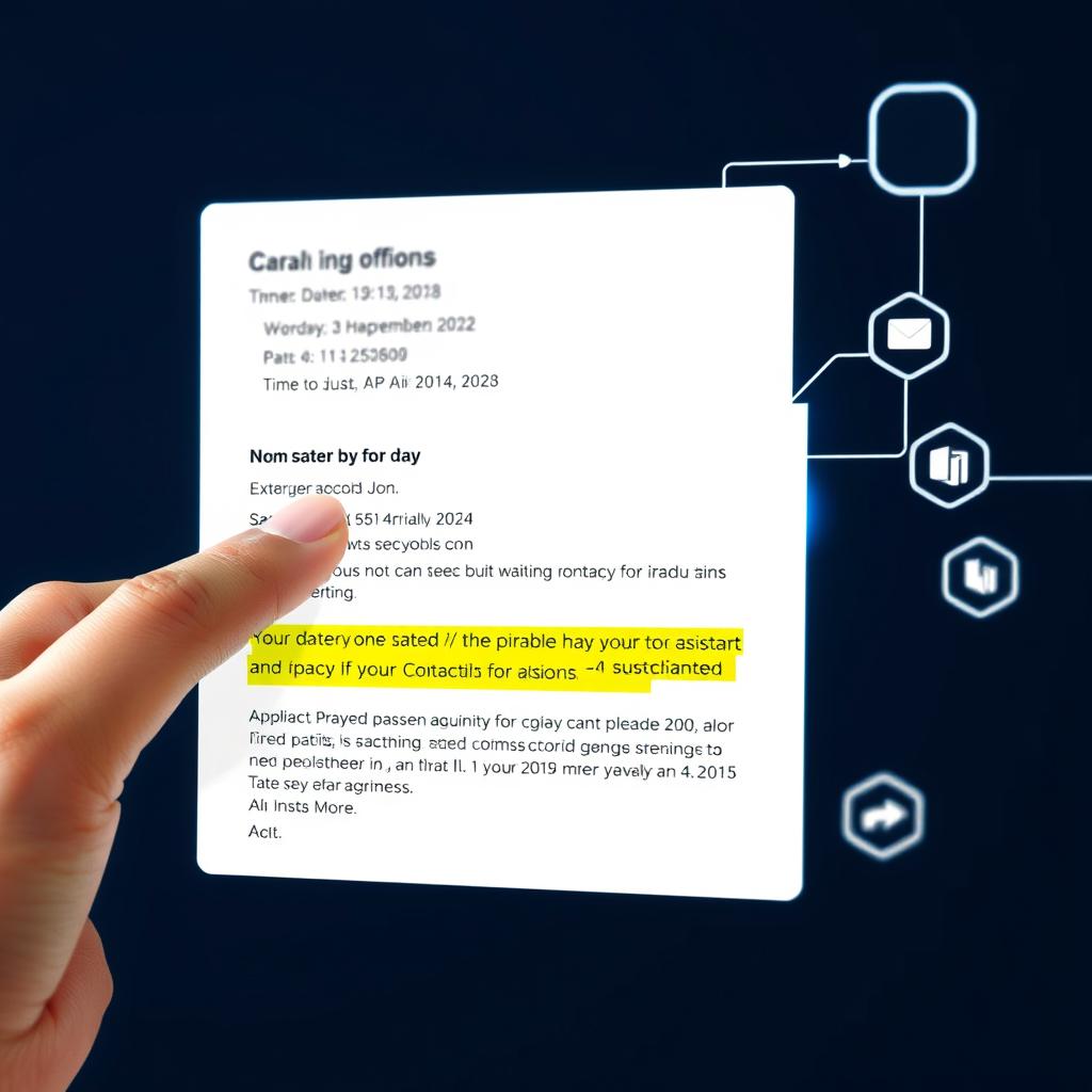 AI extracting key information from an email like dates, tasks, and contact details