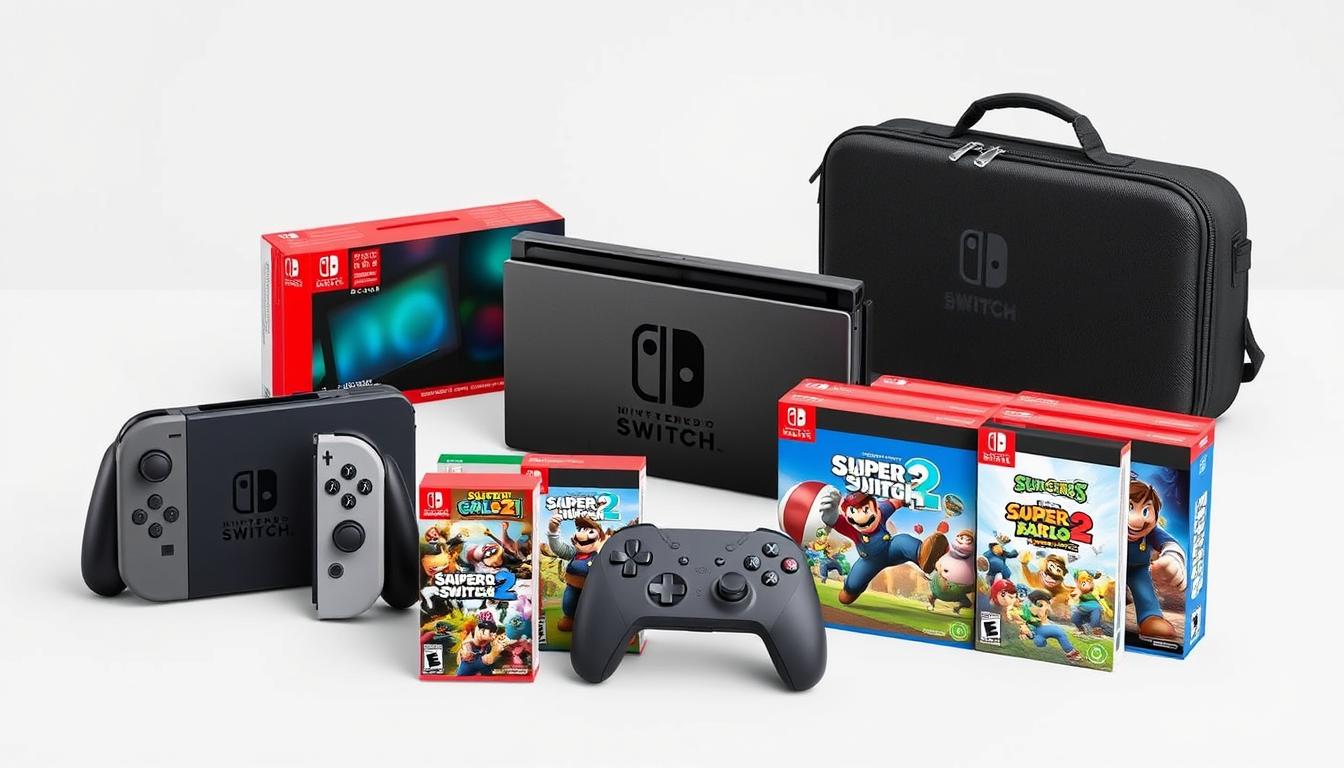 Nintendo Switch 2 family of products including console, games, and accessories