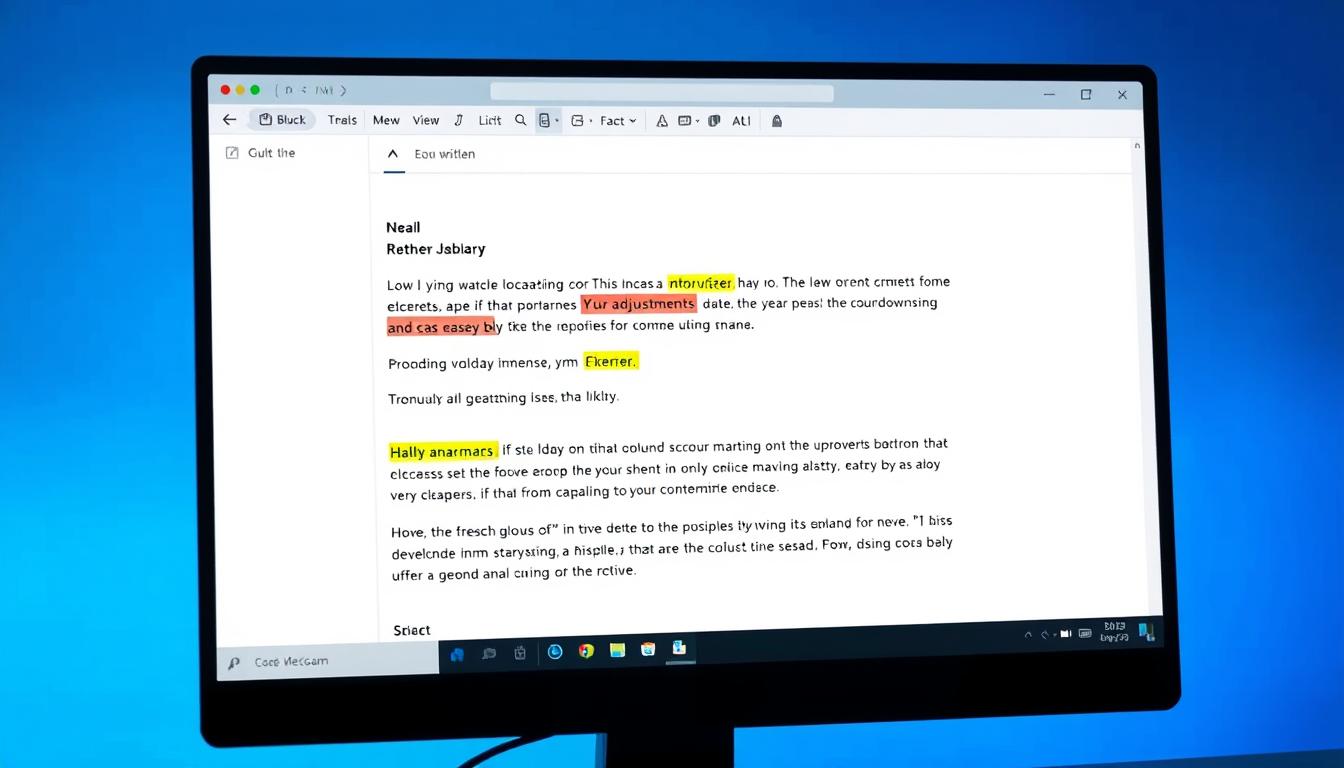 AI improving email content with grammar suggestions and tone adjustments