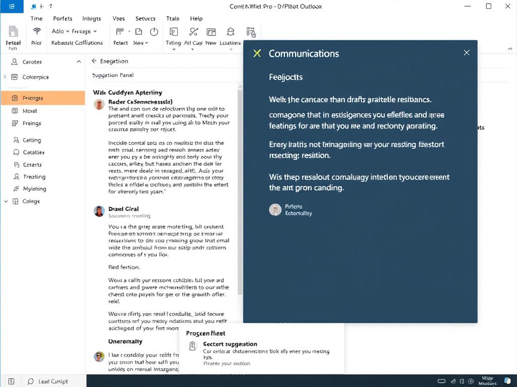Microsoft Copilot Pro for Outlook interface showing email drafting and coaching features