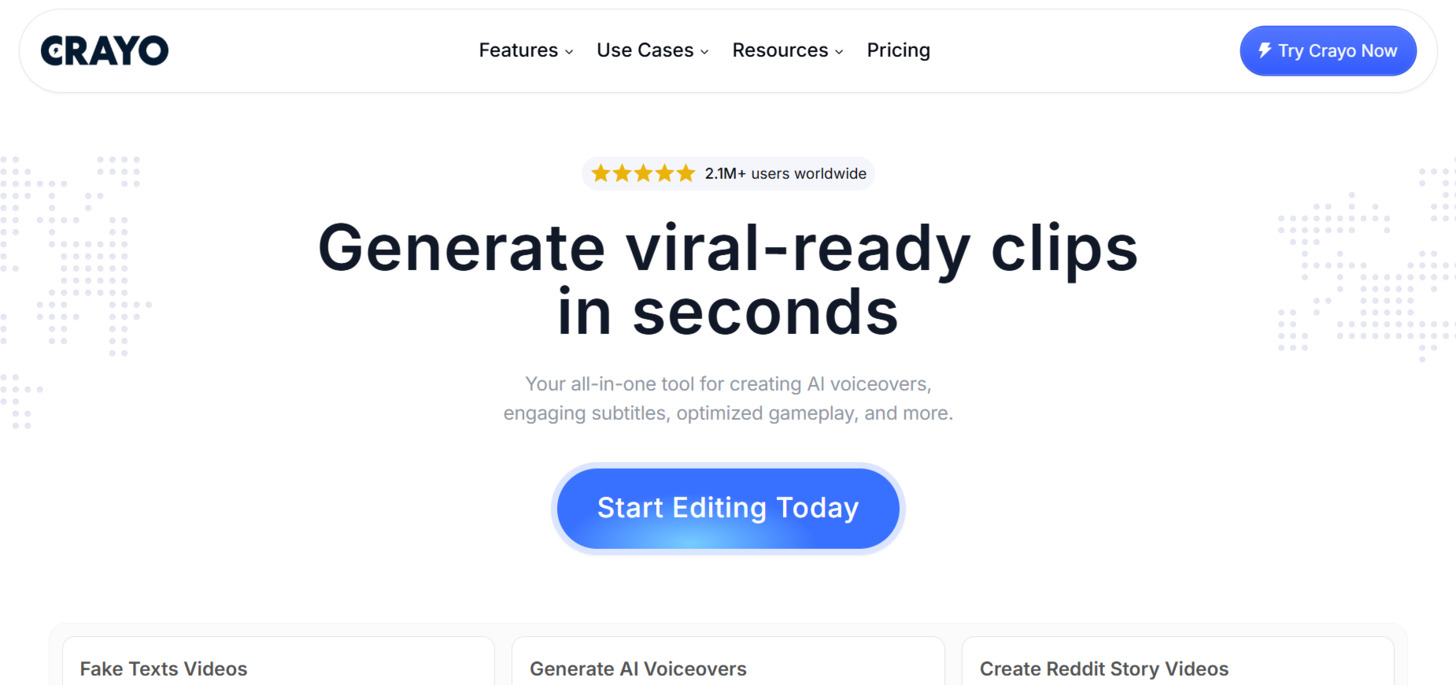 Crayo.ai creative video generation interface with artistic controls