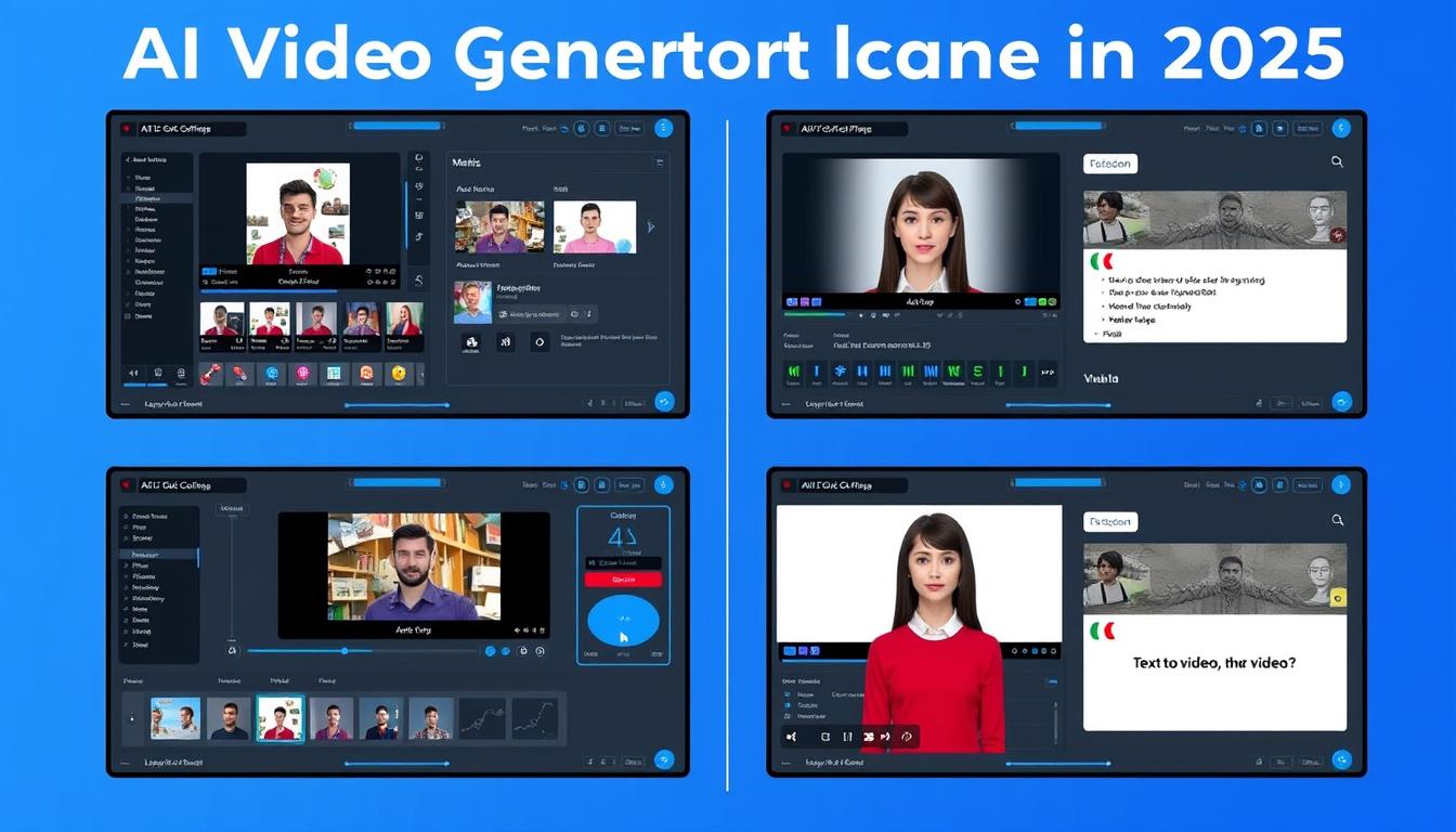 Comparison of AI video generators showing different features and capabilities in 2025