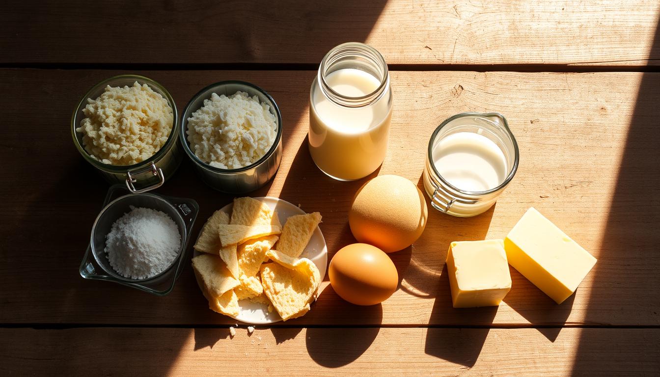 ingredientes para pão de queijo