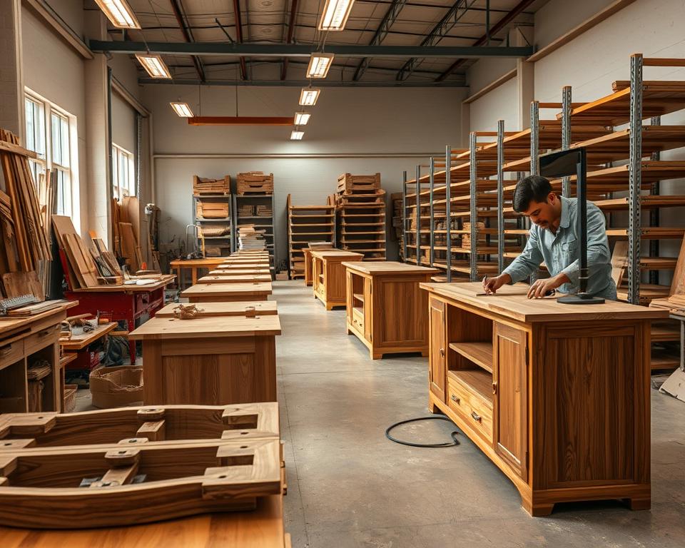 مراحل تفصيل طاولات التلفزيون