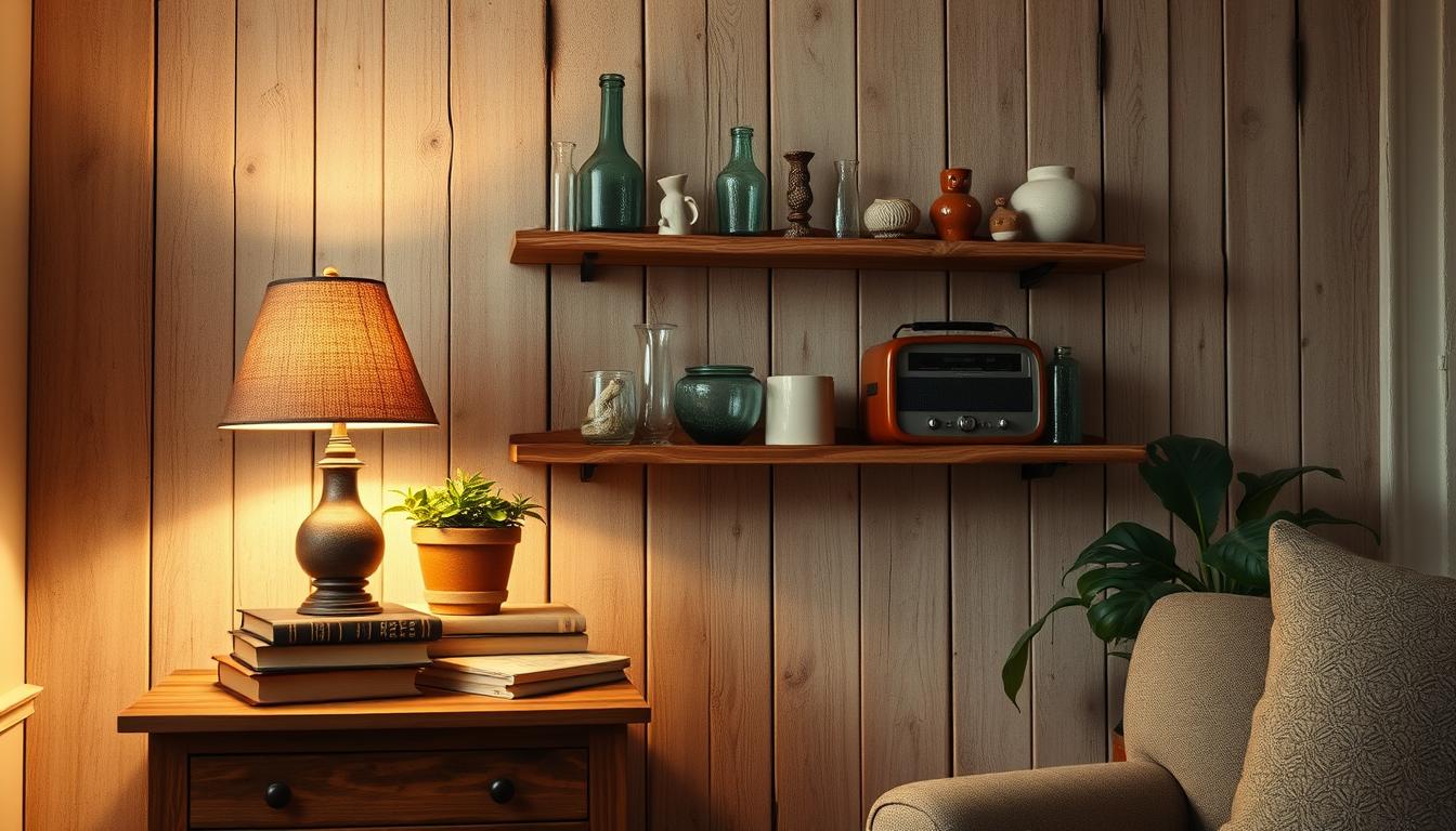 wooden retro decor set