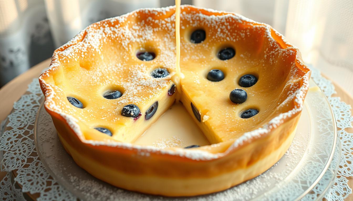 gâteau-pancakes au citron et aux myrtilles