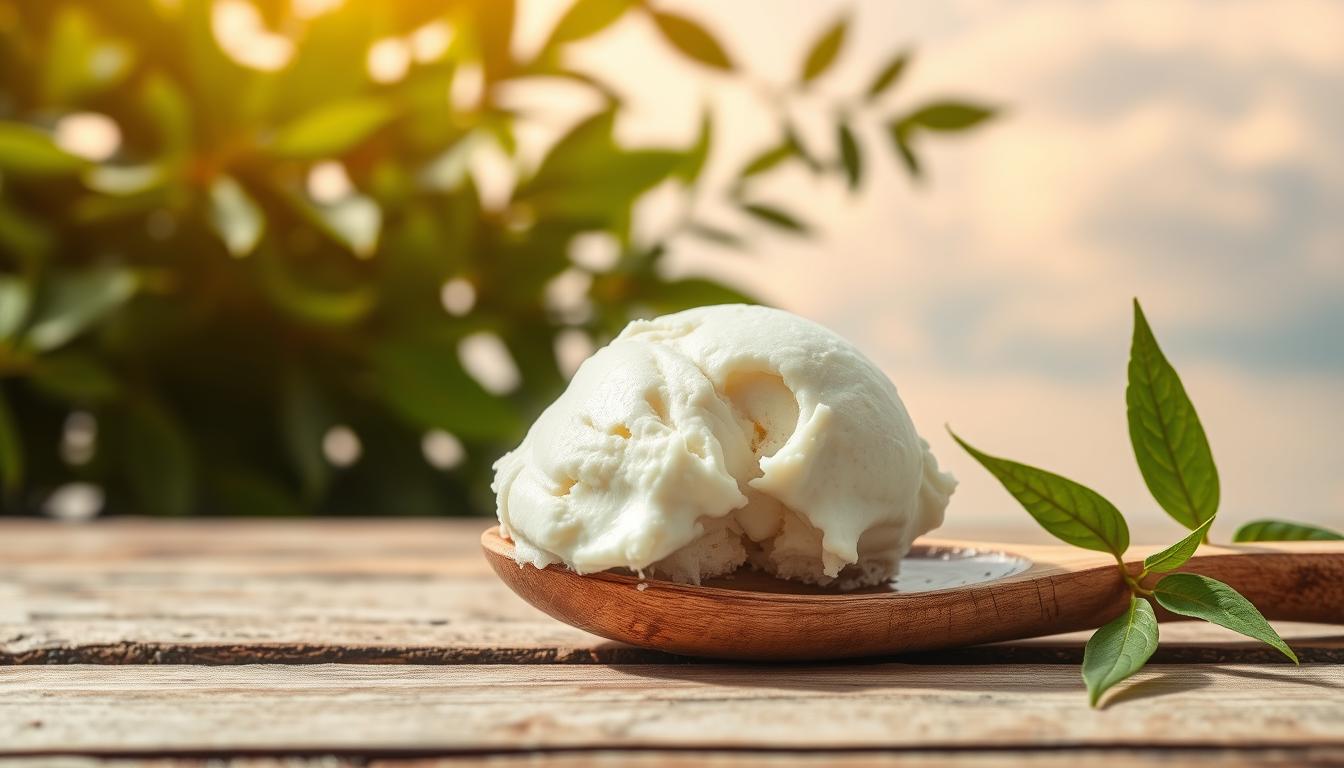 A delicate, sugar-free cottage cheese ice cream, with a soft, creamy texture and a delicate, tantalizing flavor. In the foreground, a scoop of the ice cream sits atop a rustic wooden spoon, its surface glistening under warm, natural lighting. Surrounding it, a backdrop of lush, verdant leaves and soft, wispy clouds in a pale blue sky, evoking a sense of tranquility and wholesome indulgence. The composition is framed by a weathered, wooden table, its surface bearing the gentle marks of time, adding to the cozy, homespun atmosphere. The overall scene conveys the appealing, guilt-free nature of this delightful, trending dessert.