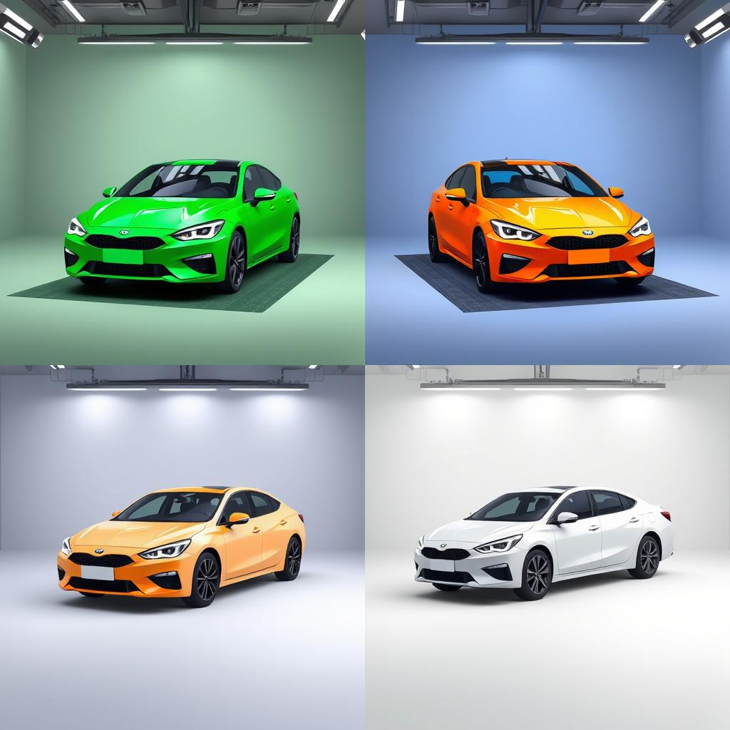 Same car in different seasonal color schemes