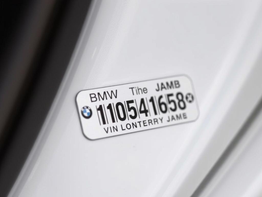 BMW VIN location on door jamb showing where BMW cars are manufactured