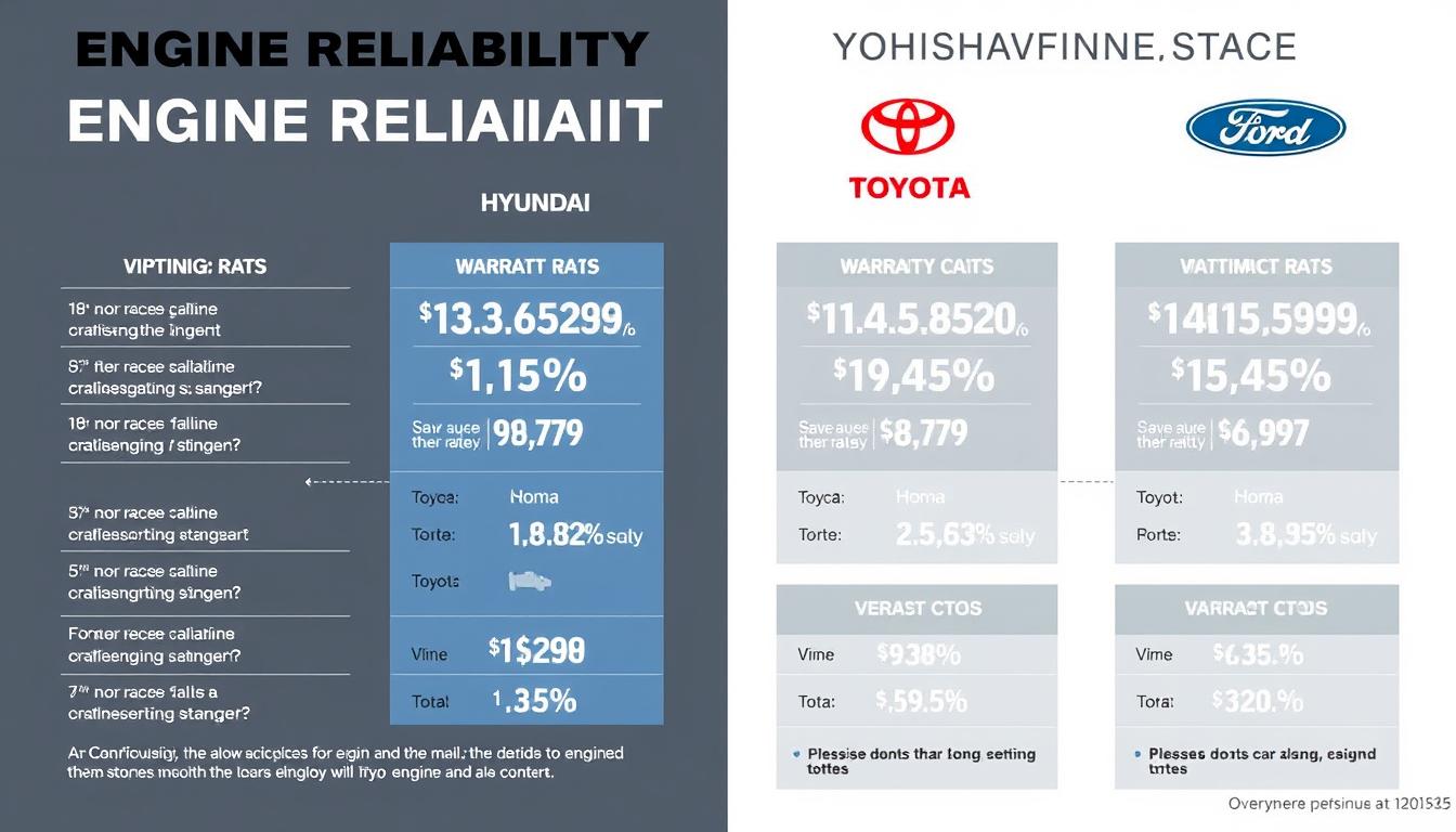 Comparison chart of engine reliability between major automotive brands including Hyundai engine problems data