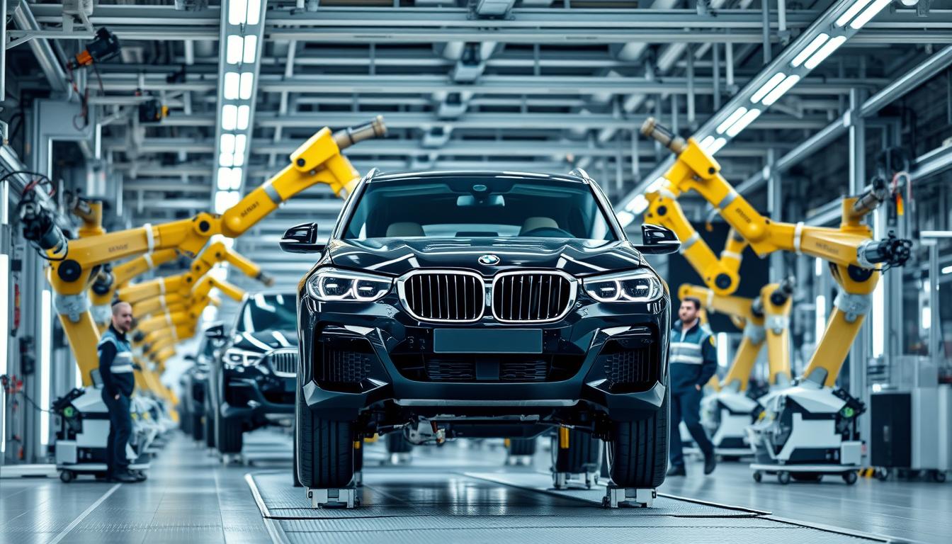 BMW Dingolfing Plant assembly line where BMW cars are manufactured