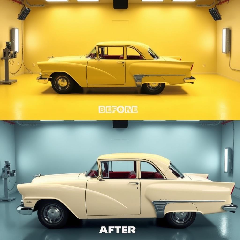 Classic car restoration color planning