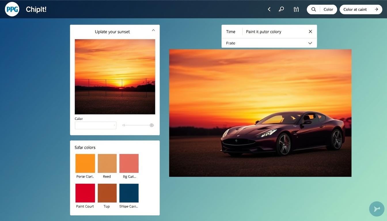 ChipIt! by PPG interface showing color matching from an image