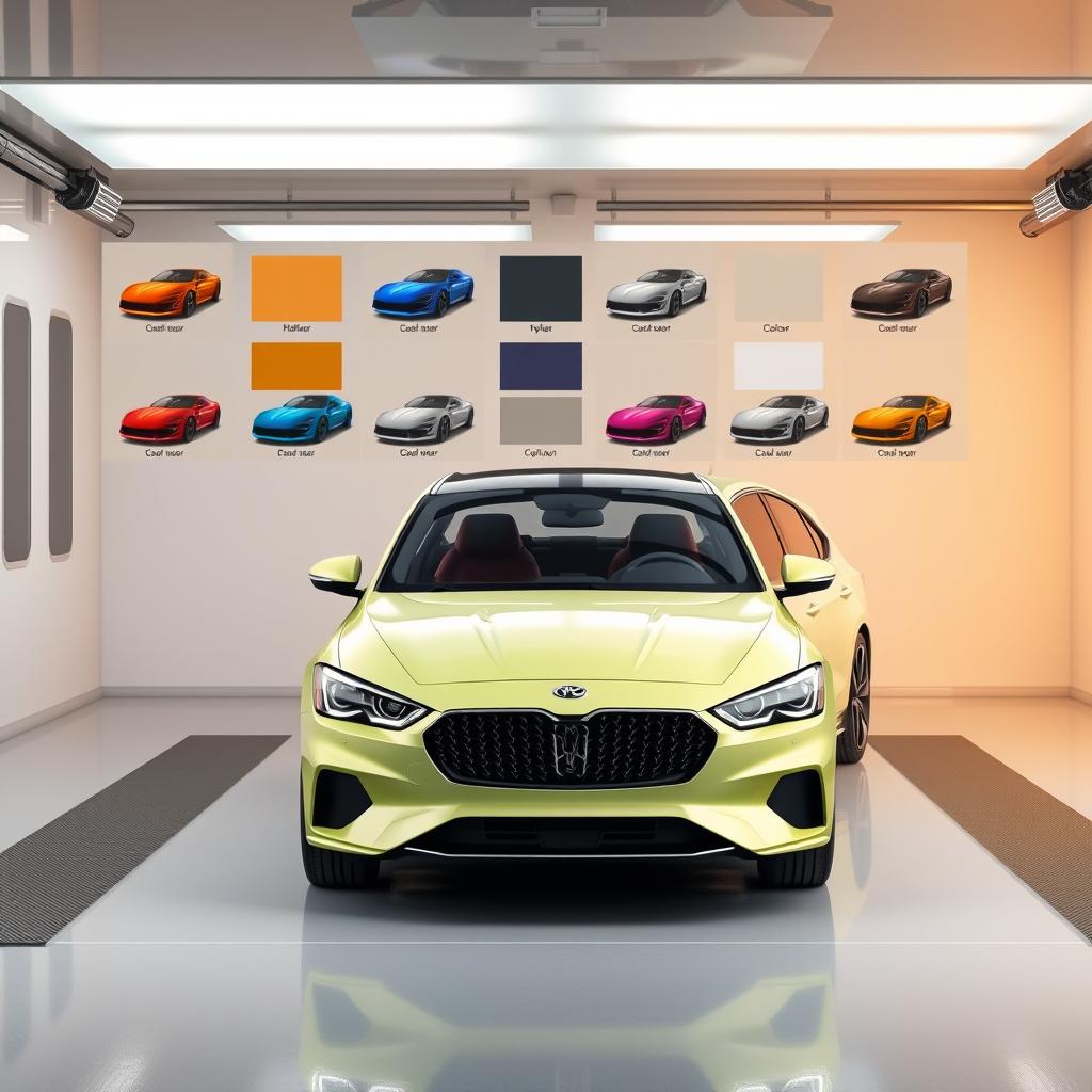New car model in different color options