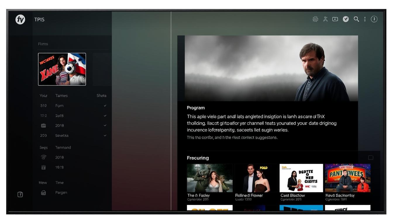 Hybrid EPG interface combining grid layout with rich content previews