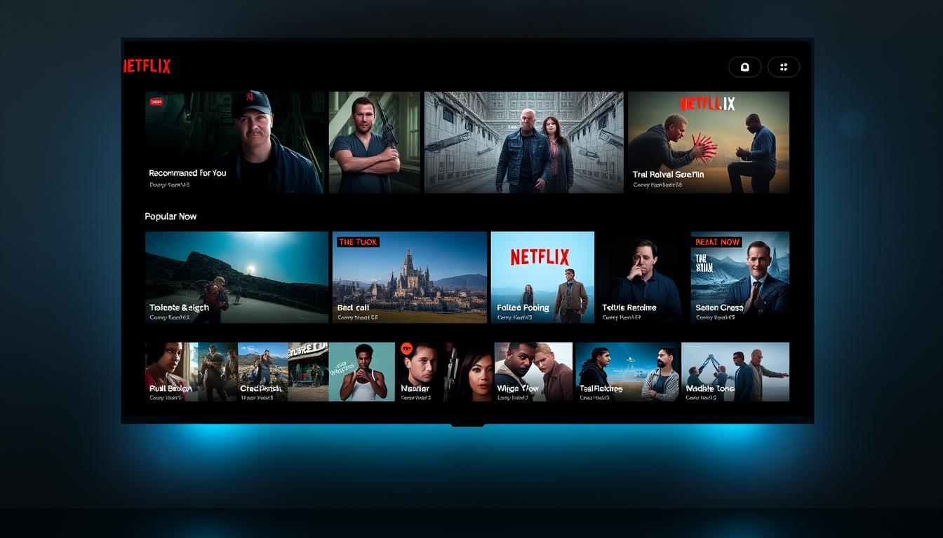 Modern content-focused EPG with large thumbnails and minimal text
